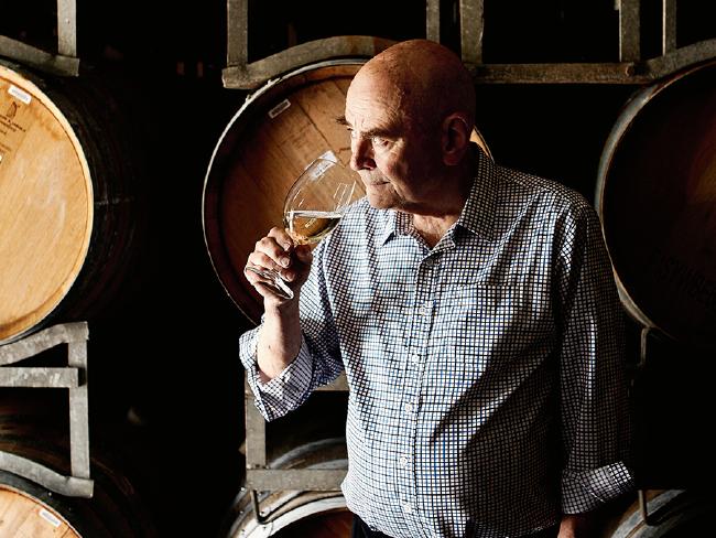 James Halliday tasting wines before selecting his Wine Companion Awards