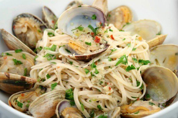 Lulus Clam Pasta Matched With Freshly picked 2016 Chardonnay